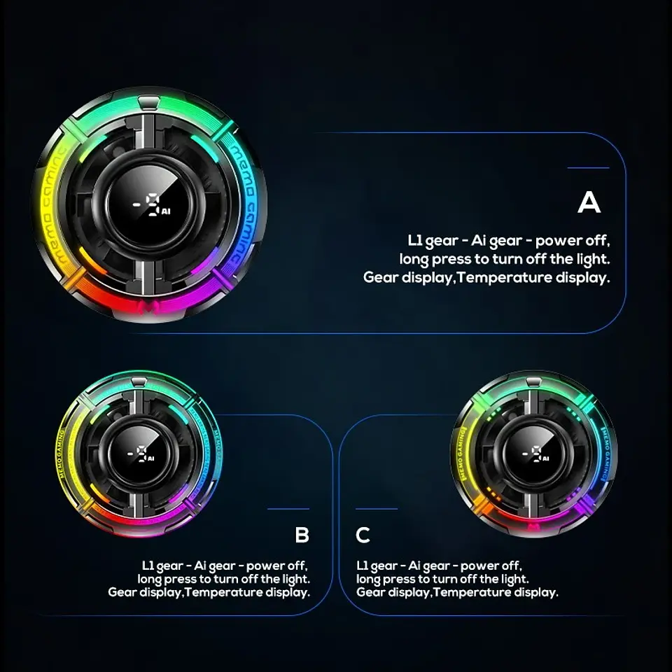 Cooler Gamer MEMO CX15 RGB 10W Magnético para Celular iPhone Android 5