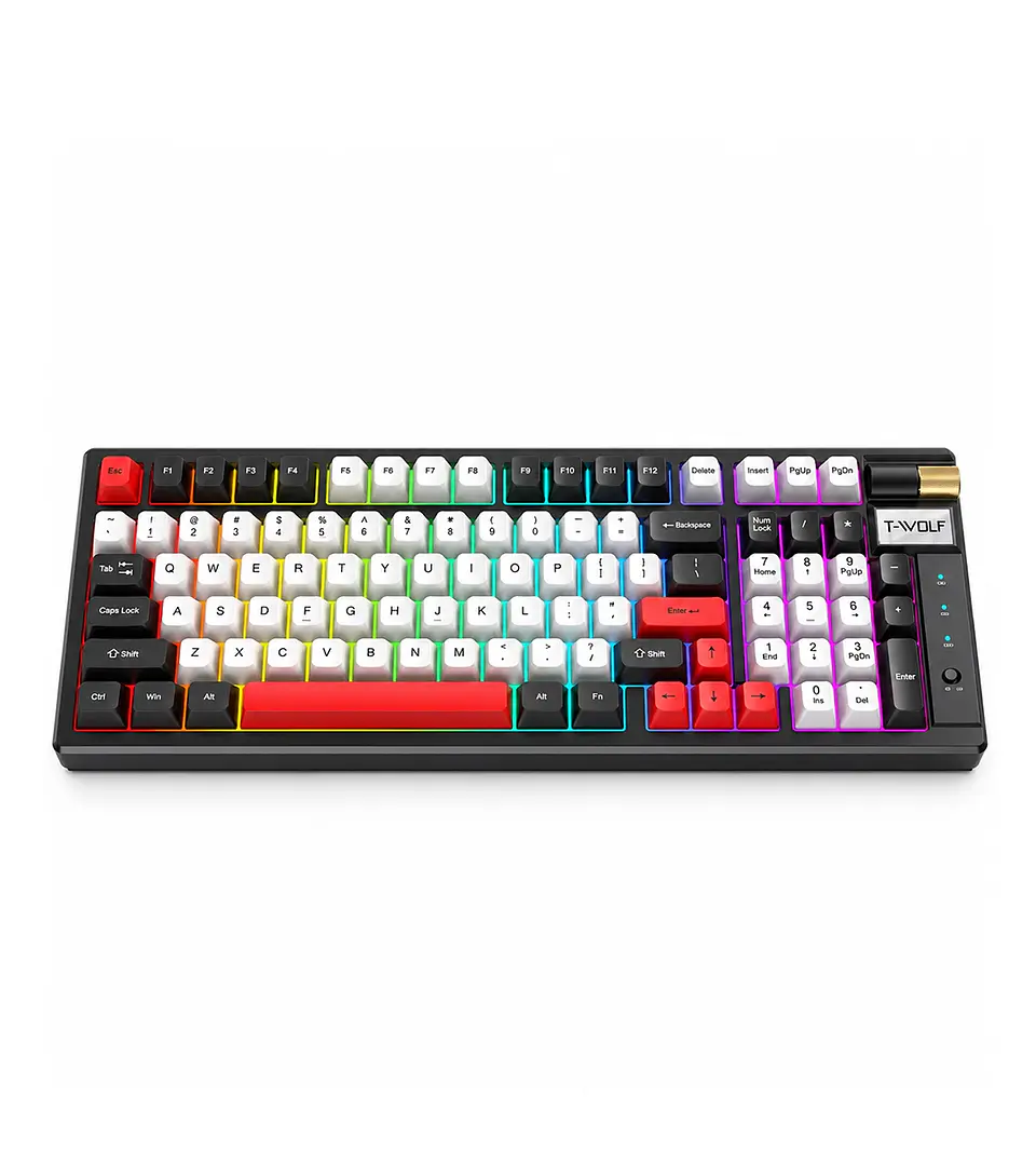 Teclado Mecánico Gamer T-Wolf T70 RGB Tri Mode Hot Swap 2