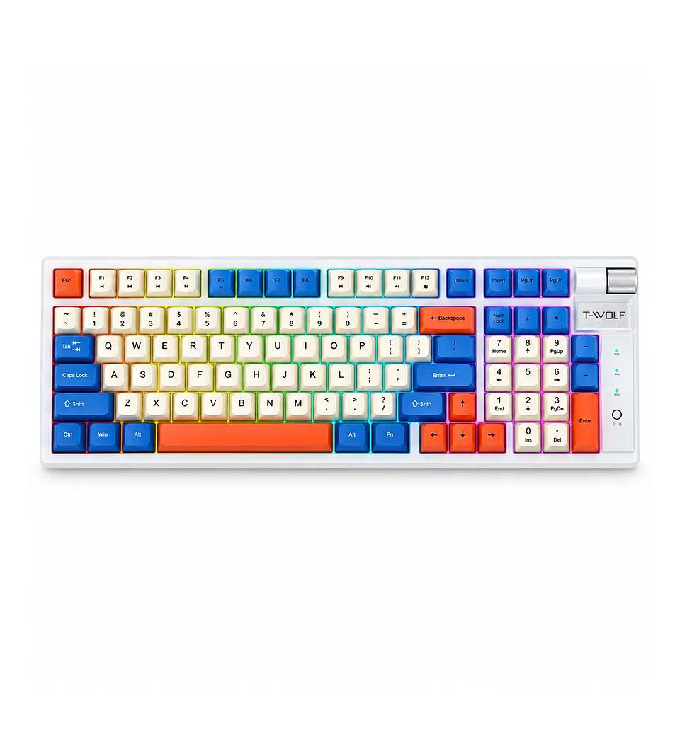 Teclado Mecánico Gamer T-Wolf T70 RGB Tri Mode Hot Swap 1