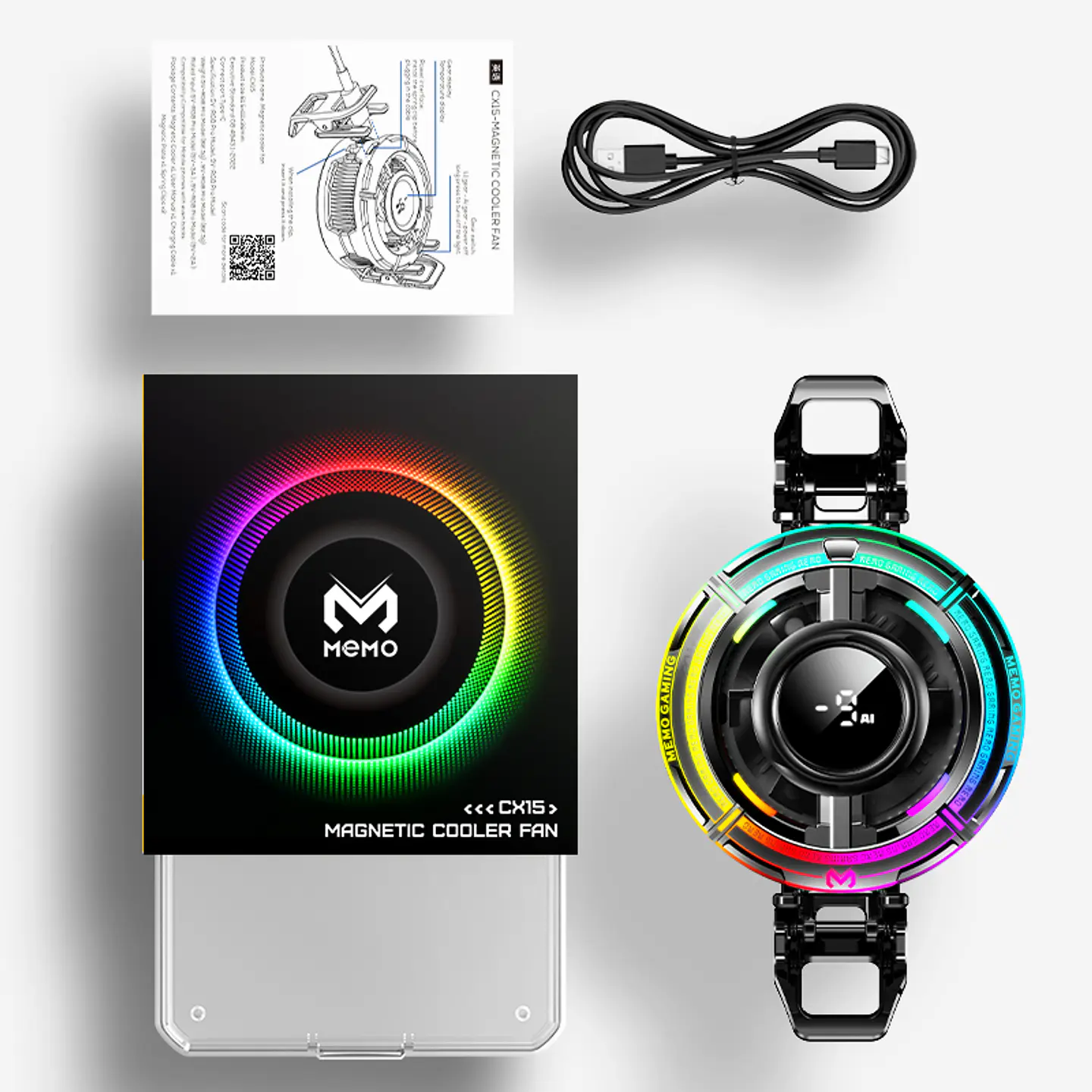 Cooler Gamer MEMO CX15 RGB 10W Magnético para Celular iPhone Android 3