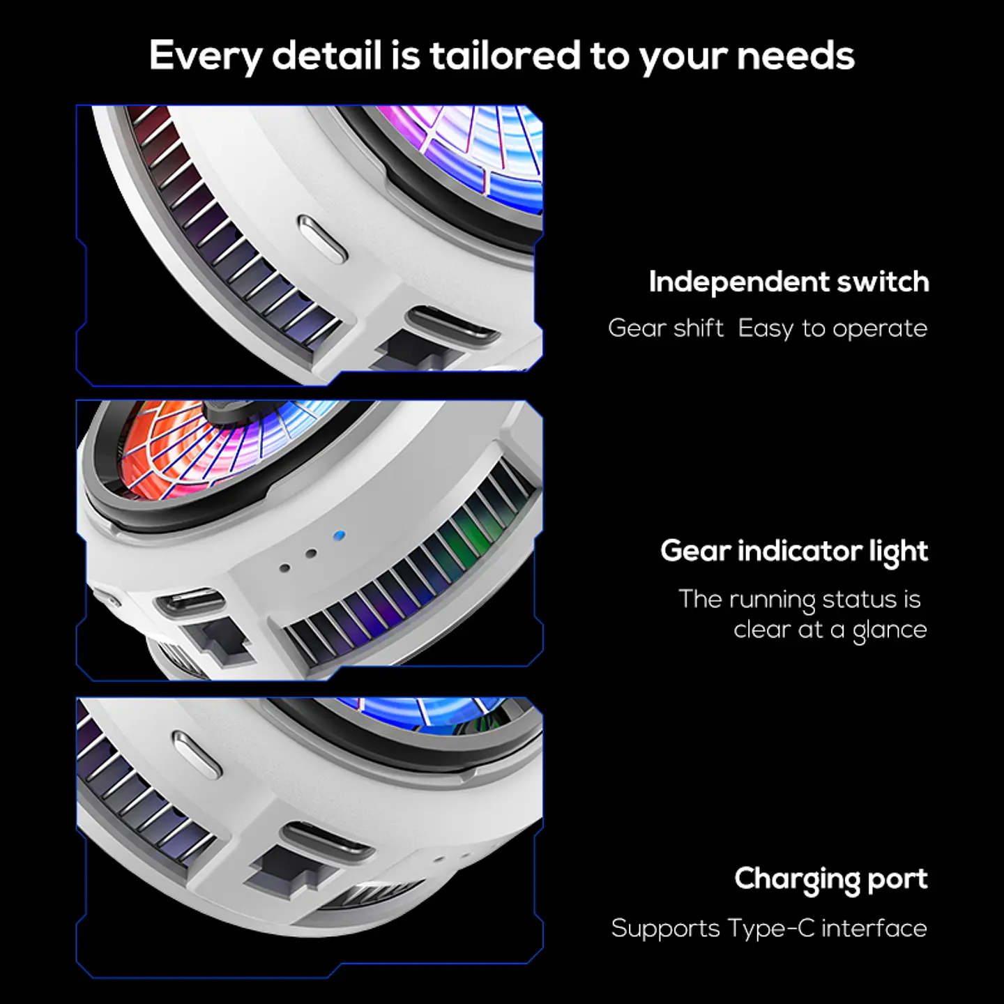 Cooler Gamer Celular MEMO CX20 Magnético Semiconductor 10W RGB USB-C 5500RPM Clip Para iPhone Android 4