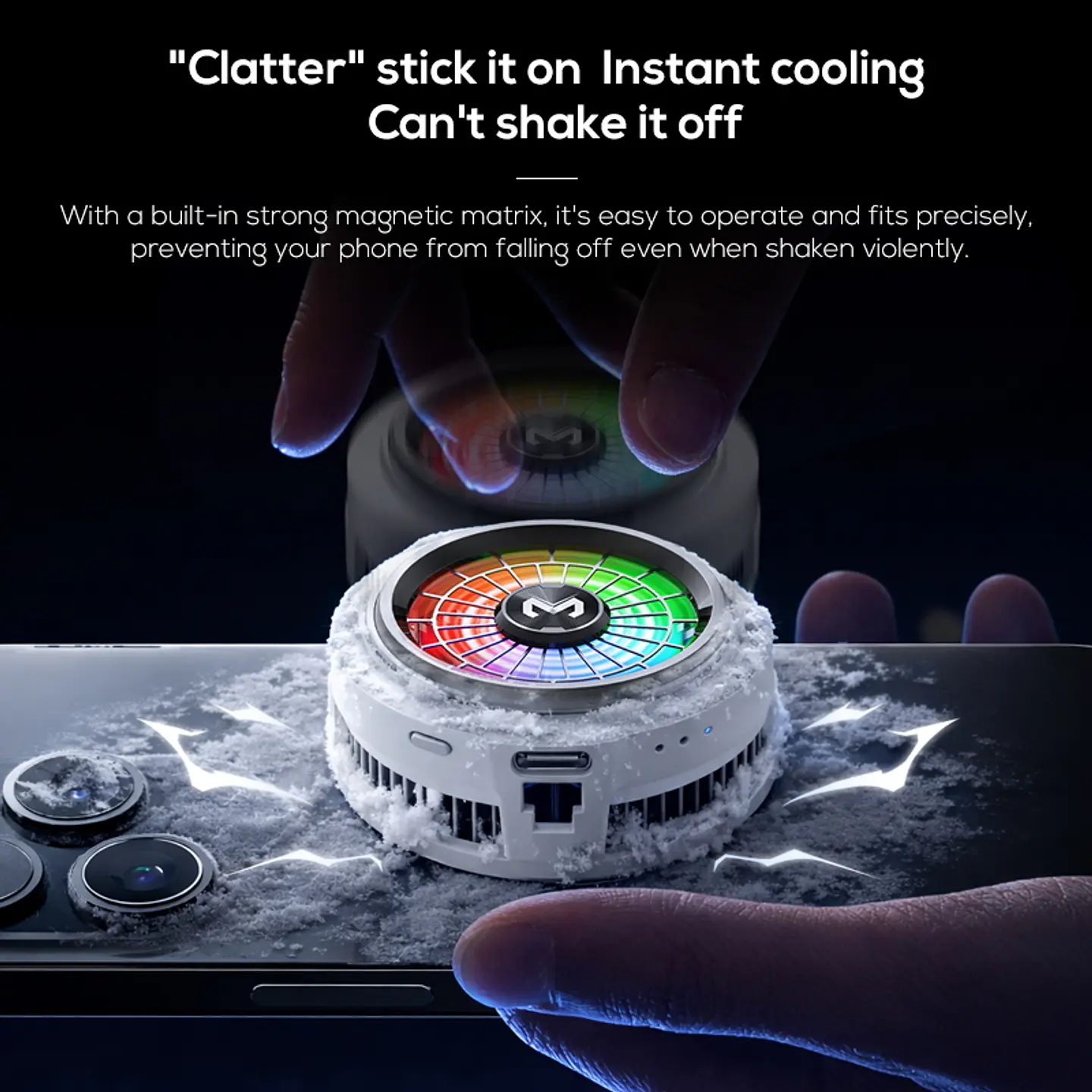 Cooler Gamer Celular MEMO CX20 Magnético Semiconductor 10W RGB USB-C 5500RPM Clip Para iPhone Android 6