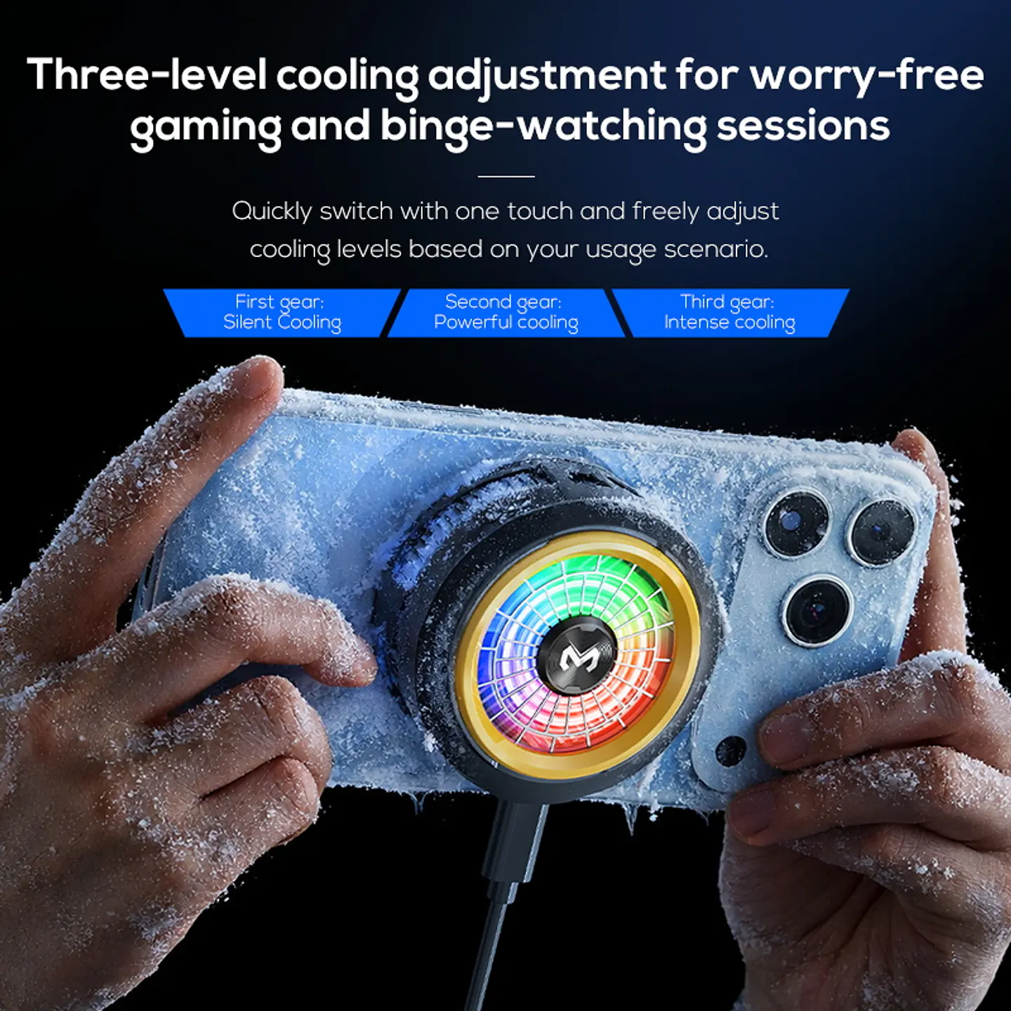 Cooler Gamer Celular MEMO CX20 Magnético Semiconductor 10W RGB USB-C 5500RPM Clip Para iPhone Android 8