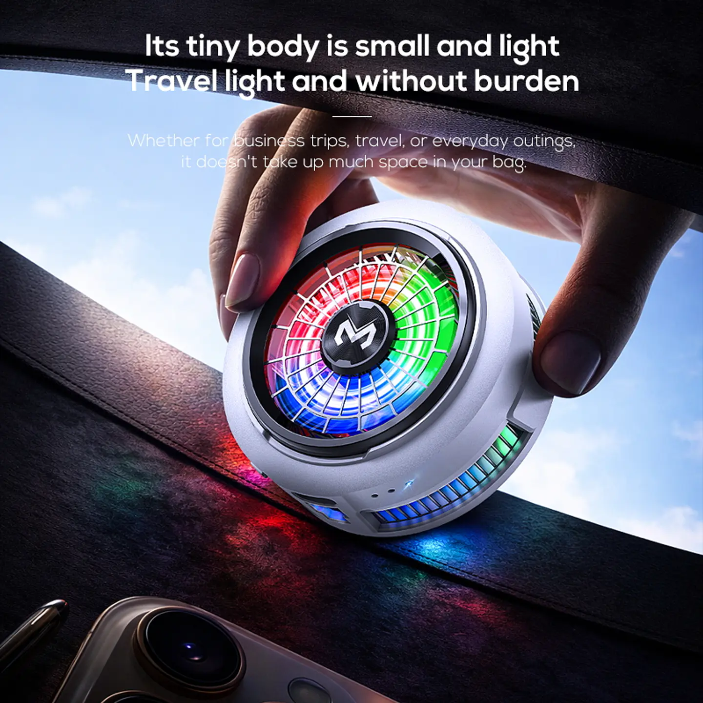 Cooler Gamer Celular MEMO CX20 Magnético Semiconductor 10W RGB USB-C 5500RPM Clip Para iPhone Android 11