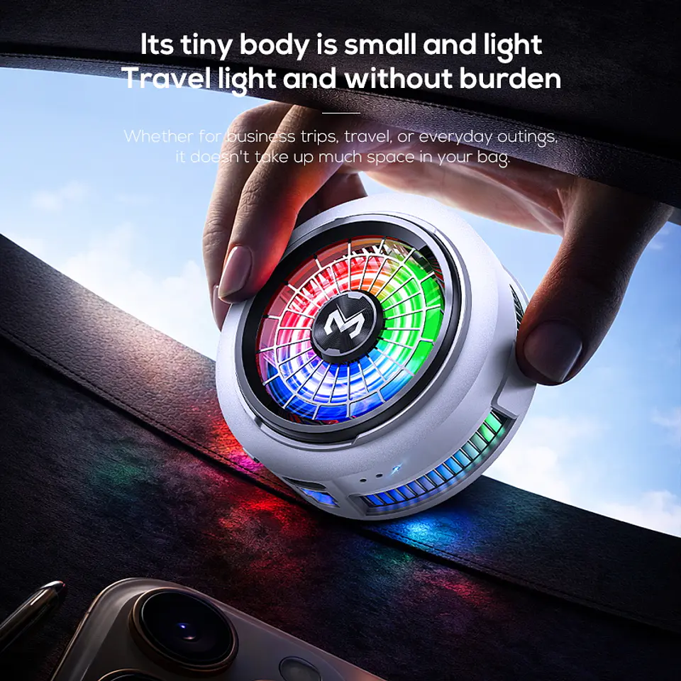 Cooler Gamer Celular MEMO CX20 Magnético Semiconductor 10W RGB USB-C 5500RPM Clip Para iPhone Android 11