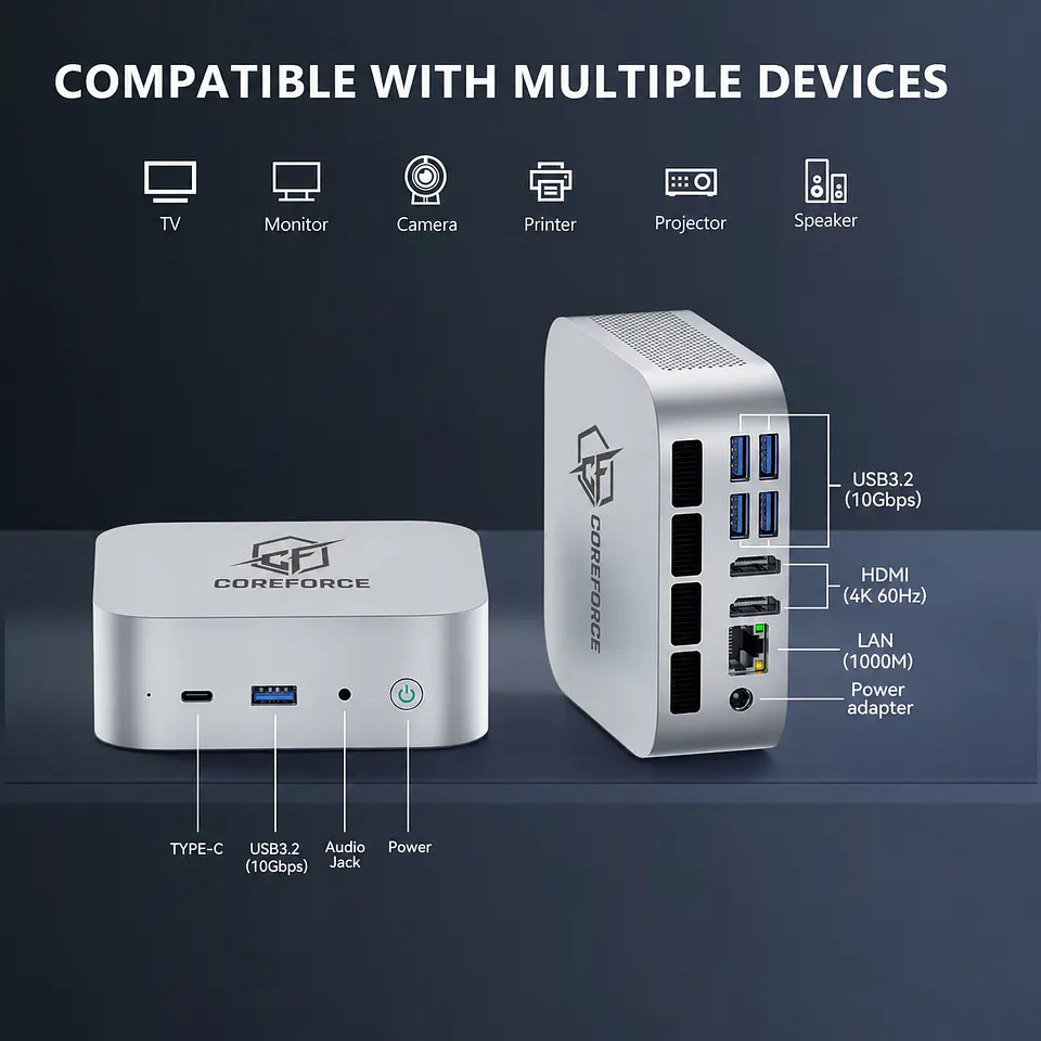 Mini PC CoreForce ULTRA 9 Intel Core Ultra 9 285H 32GB RAM 1TB SSD 4