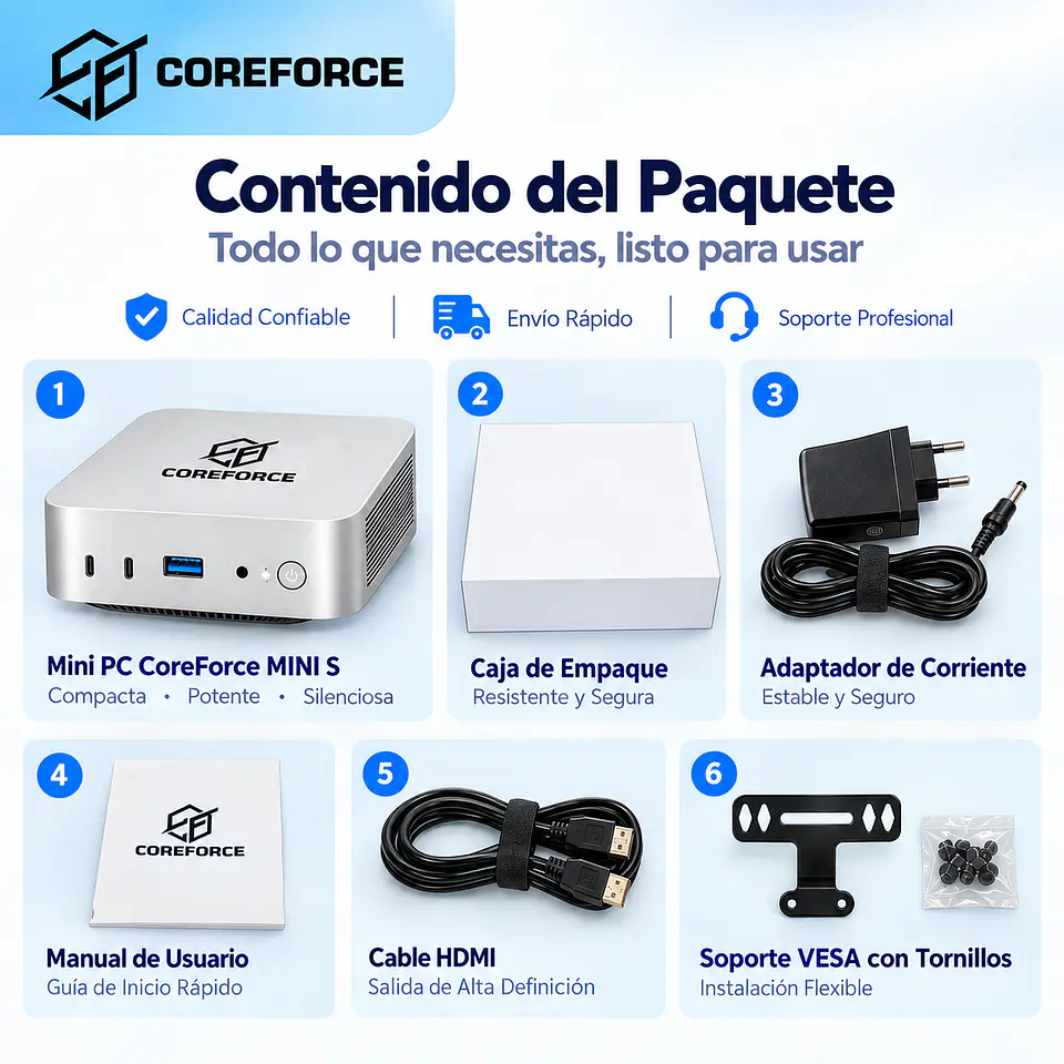 Mini PC CoreForce MINI S Intel N150 12GB RAM 512GB SSD 4