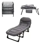 Catre Cama de Camping Plegable Acolchado Reclinable 190x70 cm Gris - Miniatura 3