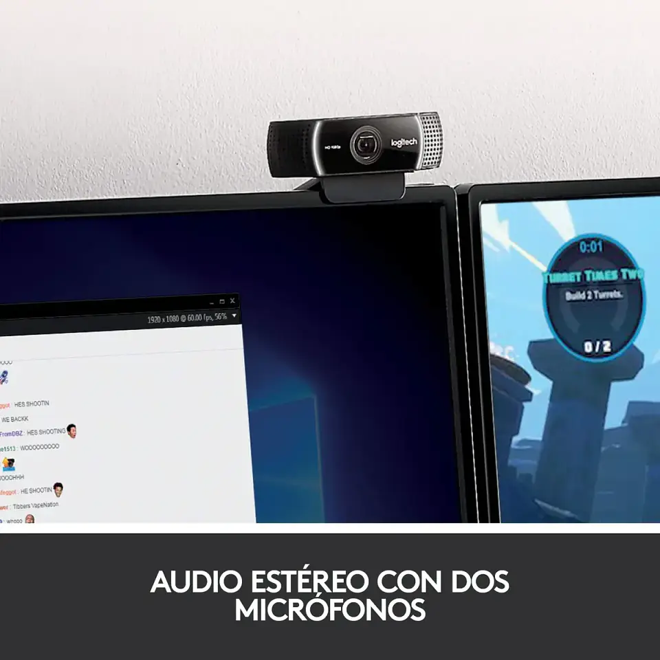 Webcam Logitech C922 Pro Stream Full HD 1080p 30FPS / 720p 60FPS + Trípode 4
