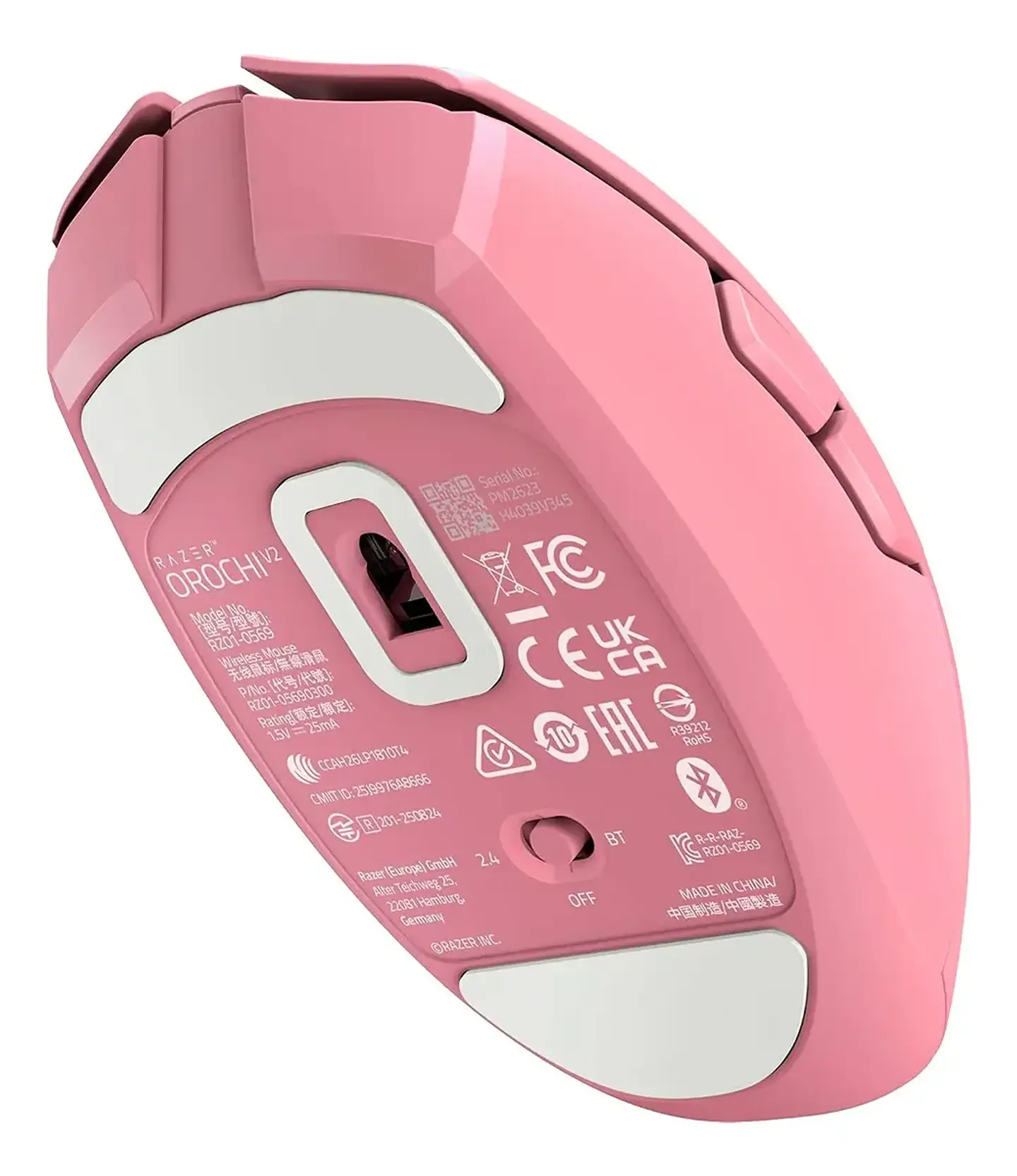 Mouse Gamer Razer Orochi V2 Quartz Rosa Inalámbrico Bluetooth 2.4GHz 18000 DPI 2