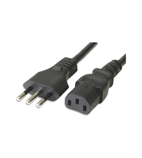 Cable de Poder para PC 1,5 Metros Enchufe Chileno 3 Pines a IEC C13 Negro