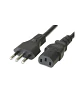 Cable de Poder para PC 1,5 Metros Enchufe Chileno 3 Pines a IEC C13 Negro - Miniatura 1