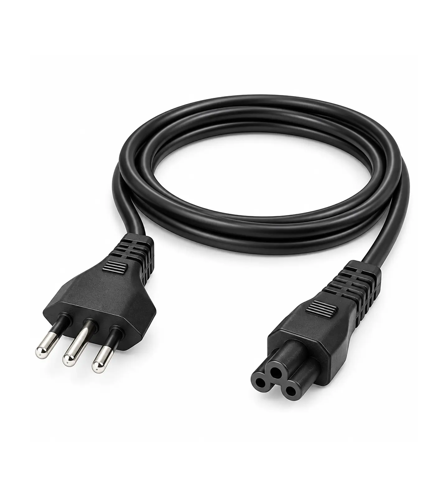 Cable de Poder para Notebook Enchufe Chileno 3 Pines a IEC C5 Tipo Trébol Negro 1