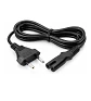 Cable de Poder Tipo 8 1,5 Metros Enchufe 2 Pines a IEC C7 Negro - Miniatura 1