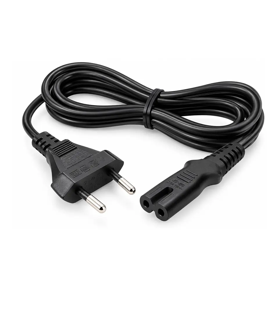 Cable de Poder Tipo 8 1,5 Metros Enchufe 2 Pines a IEC C7 Negro 1