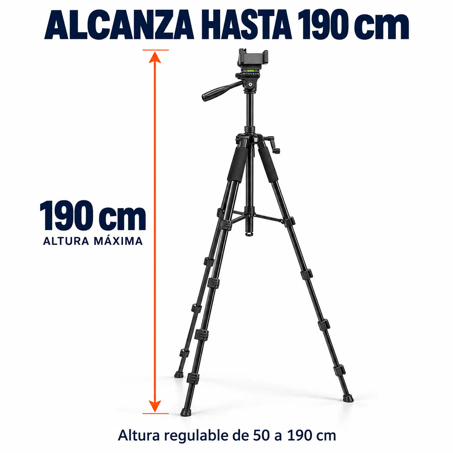 Trípode Metálico CoreForce para Cámaras y Celulares | 50–190 cm 2