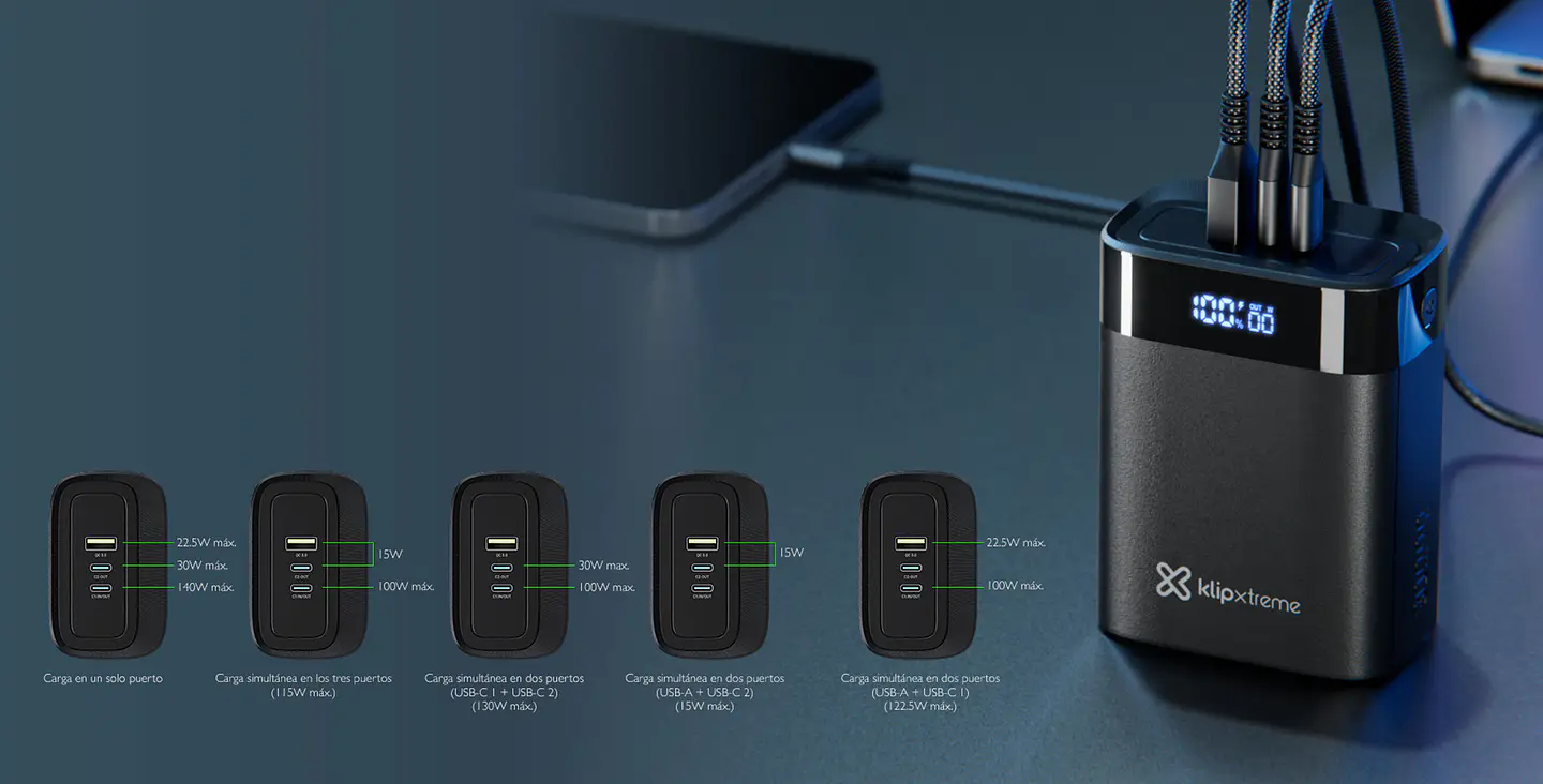 Power Bank Klip Xtreme PowerCell KPB-850 30.000 mAh 140W para Notebook 6