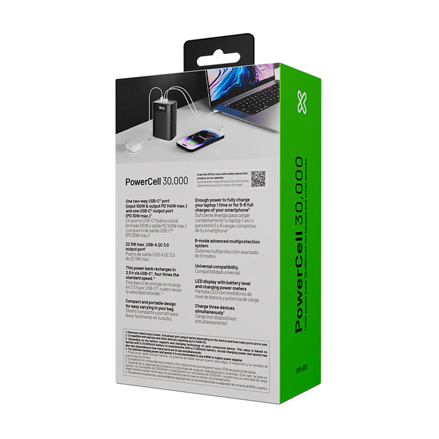 Power Bank Klip Xtreme PowerCell KPB-850 30.000 mAh 140W para Notebook 4