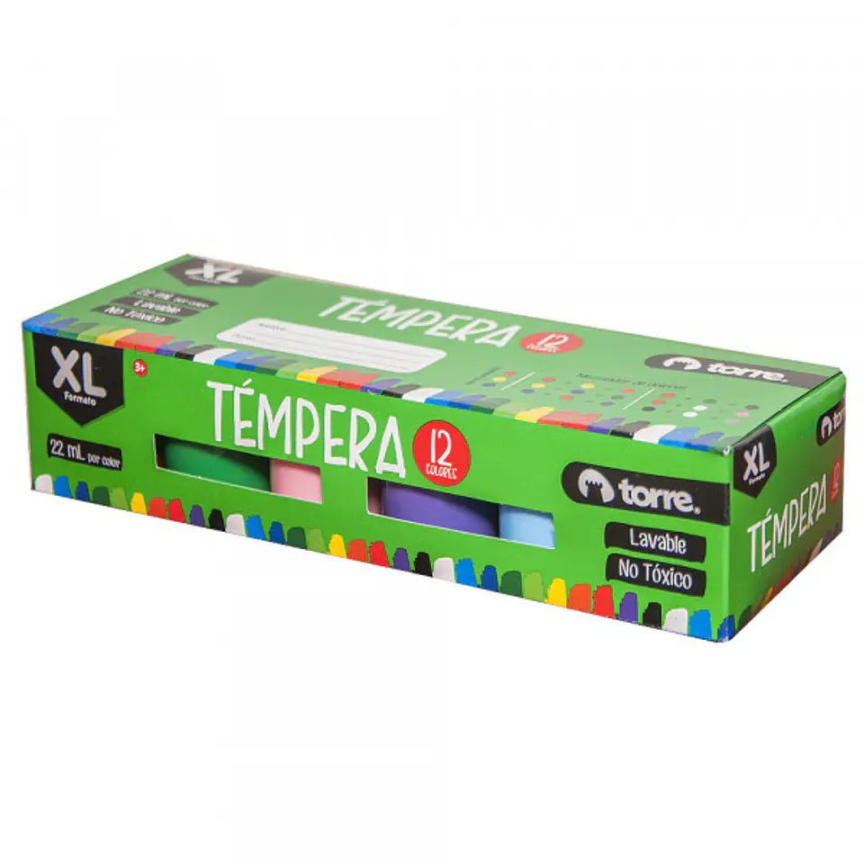 TEMPERA TORRE XL 12 COLORES 22ML 1