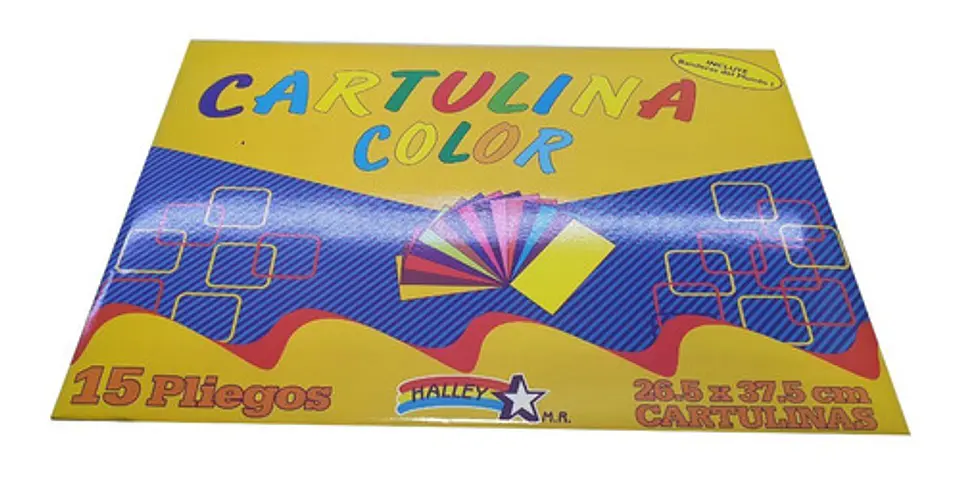 ESTUCHE CARTULINA COLOR HALLEY 15 PLIEGOS 1