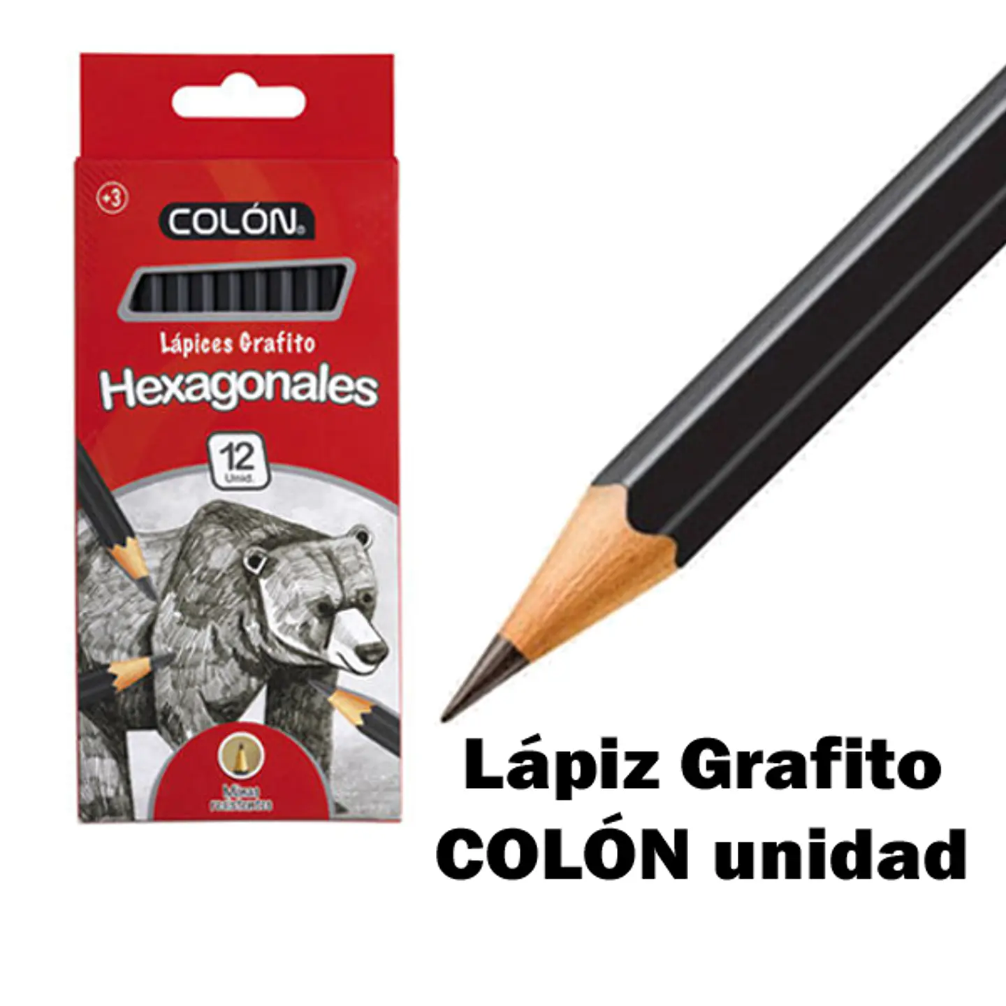 LAPIZ GRAFITO HEXAGONAL COLON UNIDAD 1