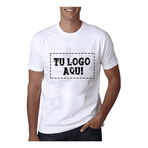 Polera Blanca Tu Logo Aqui Personalizada Franela Camiseta