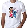 Polera Personalizada Lilo Y Stitch Blanca Franela Camiseta