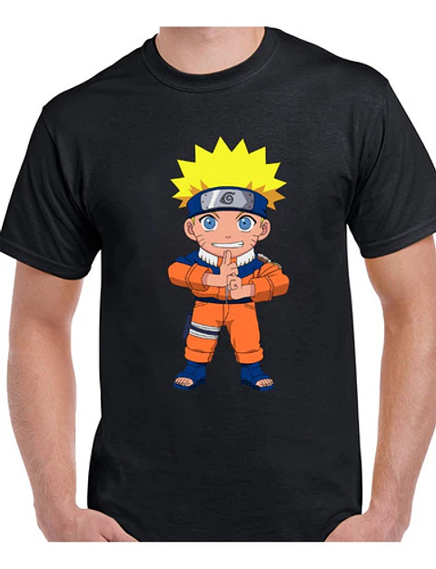 Polera Negra Naruto Personalizada Franela Camiseta