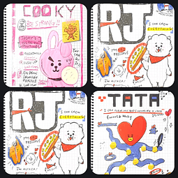 Pack 4 Cuadernos TRIPLE BT21