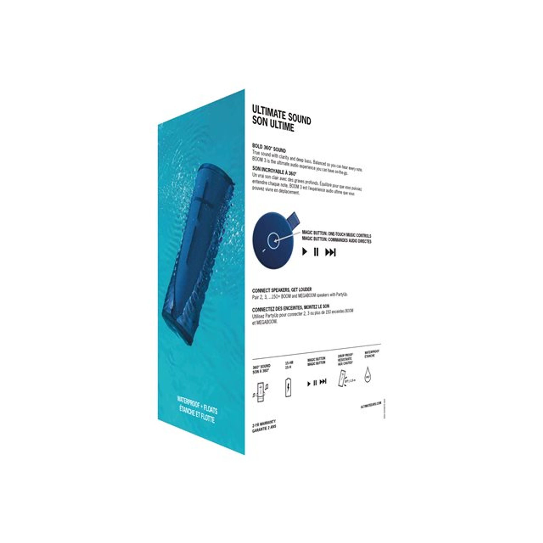 Logitech Parlante Bluetooth UE Boom 3 Sonido 360 Azul