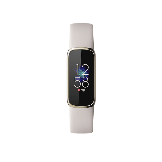 Fitbit tracker activity luxe lunar white soft gold de acero