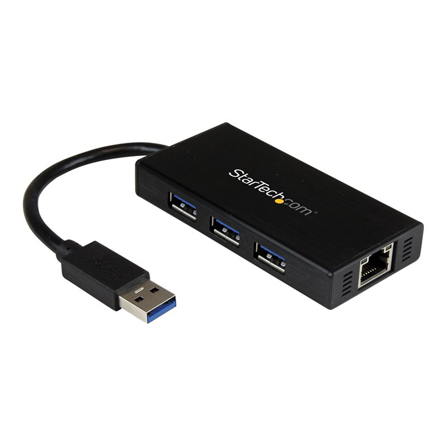 StarTech.com Hub USB 3.0 de Aluminio con Cable - Concentrador de 3 Puertos USB con Adaptador de Red Ethernet Gigabit Externo - Hub - 3 x SuperSpeed USB 3.0 + 1 x 10/100/1000 - sobremesa - para P/N: PE 2