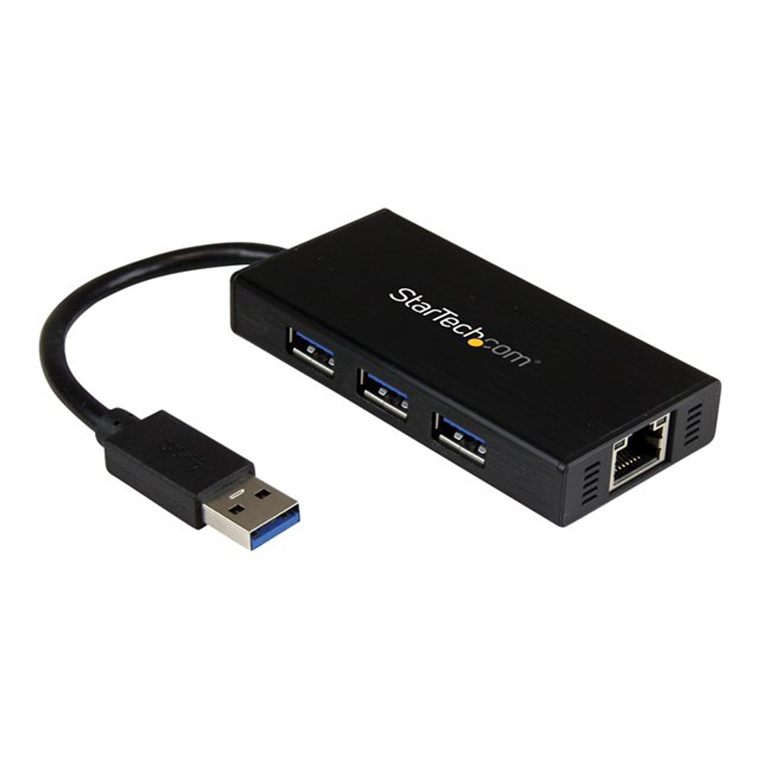 StarTech.com Hub USB 3.0 de Aluminio con Cable - Concentrador de 3 Puertos USB con Adaptador de Red Ethernet Gigabit Externo - Hub - 3 x SuperSpeed USB 3.0 + 1 x 10/100/1000 - sobremesa - para P/N: PE 3