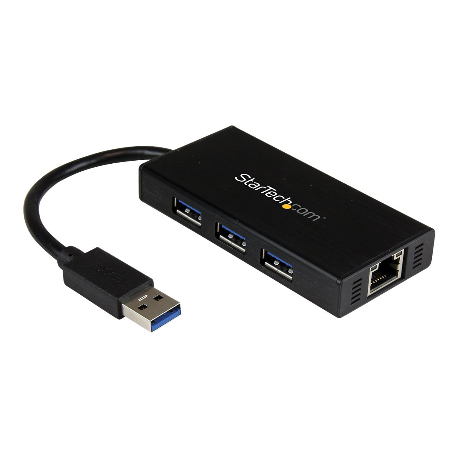 StarTech.com Hub USB 3.0 de Aluminio con Cable - Concentrador de 3 Puertos USB con Adaptador de Red Ethernet Gigabit Externo - Hub - 3 x SuperSpeed USB 3.0 + 1 x 10/100/1000 - sobremesa - para P/N: PE 6