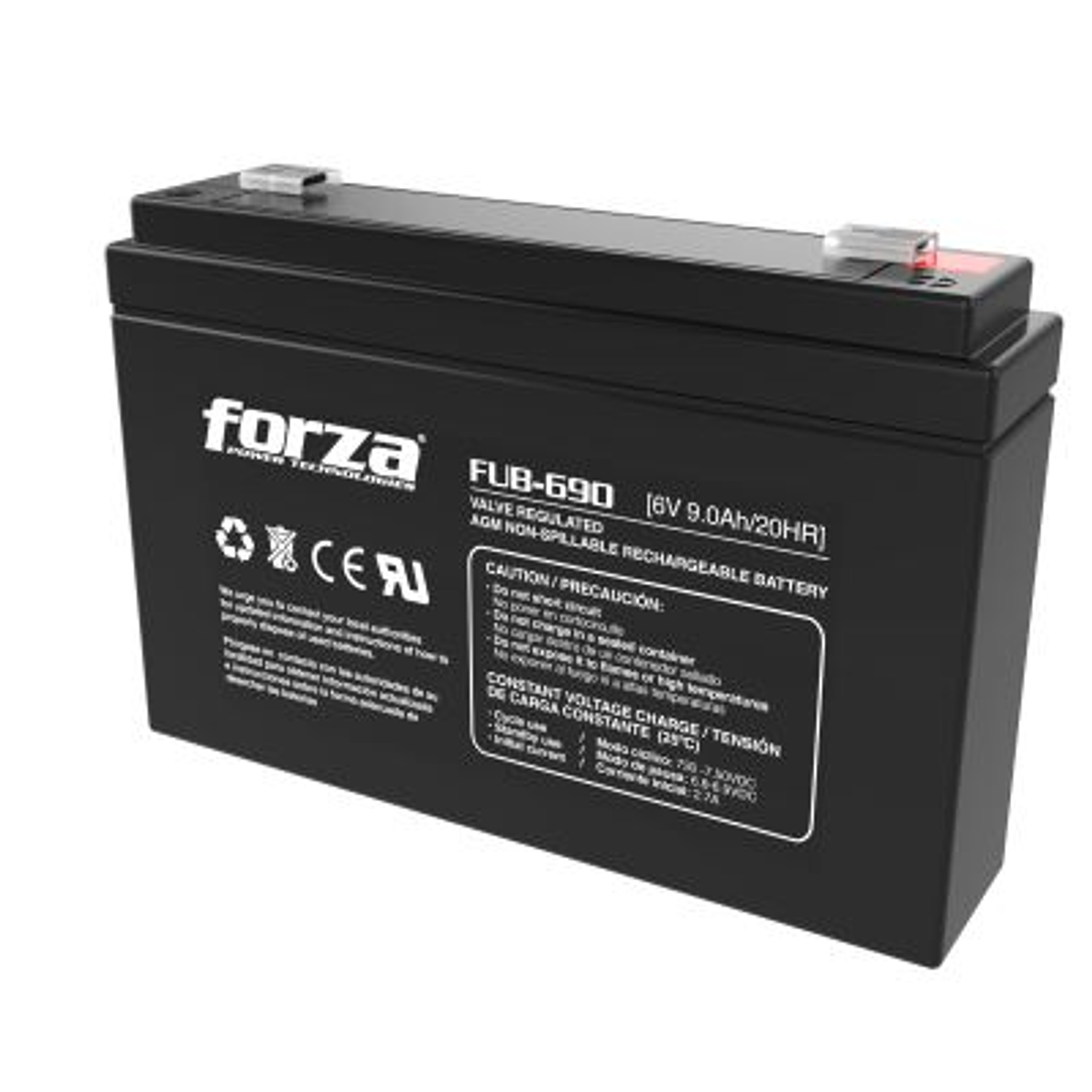 Forza FUB-690 - Battery - DC 6V - 9 Ah - Slim for 1U UPS 2