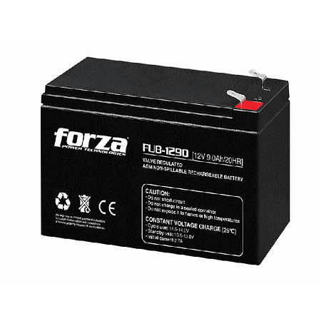 Forza FUB-1290 Batería Sellada 12V/9Ah Recargable, AGM, sin Mantenimiento