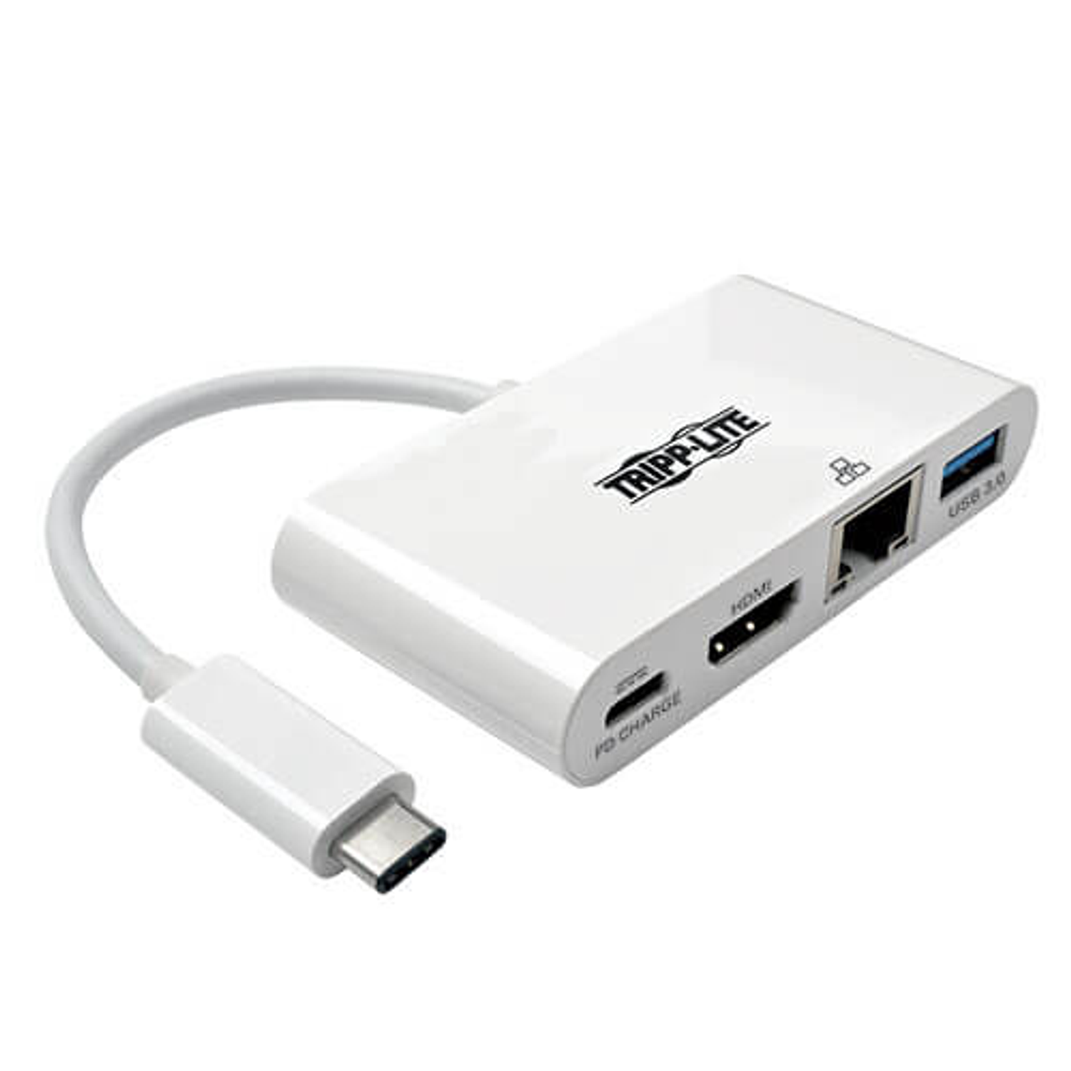 Tripp Lite Adaptador Multipuerto USB-C, 4K HDMI, Hub USB 3.x, GbE, Carga PD 60W, HDCP 2