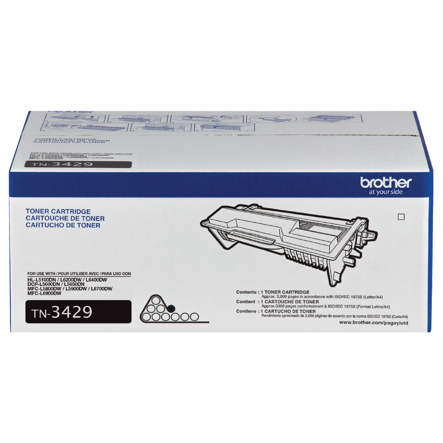 Brother TN3429 Tóner Color Negro 3.000 Páginas 1