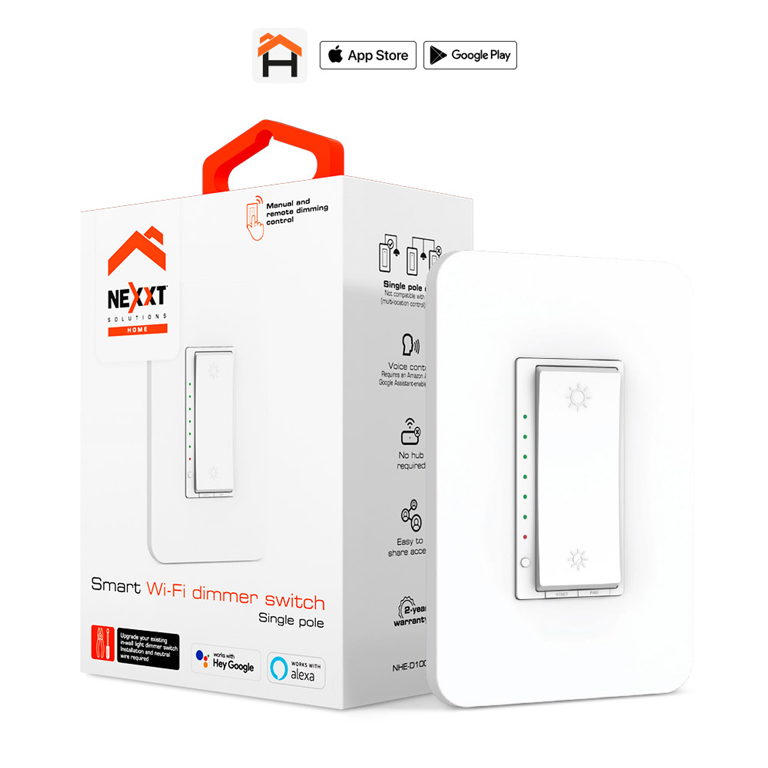 Nexxt Solutions Connectivity Enchufe Pared Atenuador Luz Inteligente  1
