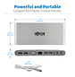 Tripp-Lite Dock 4, USB C, Ultra HD 4K, D-Port,HDMI,VGA, USB AC, GbE, 100W PD - Miniatura 6