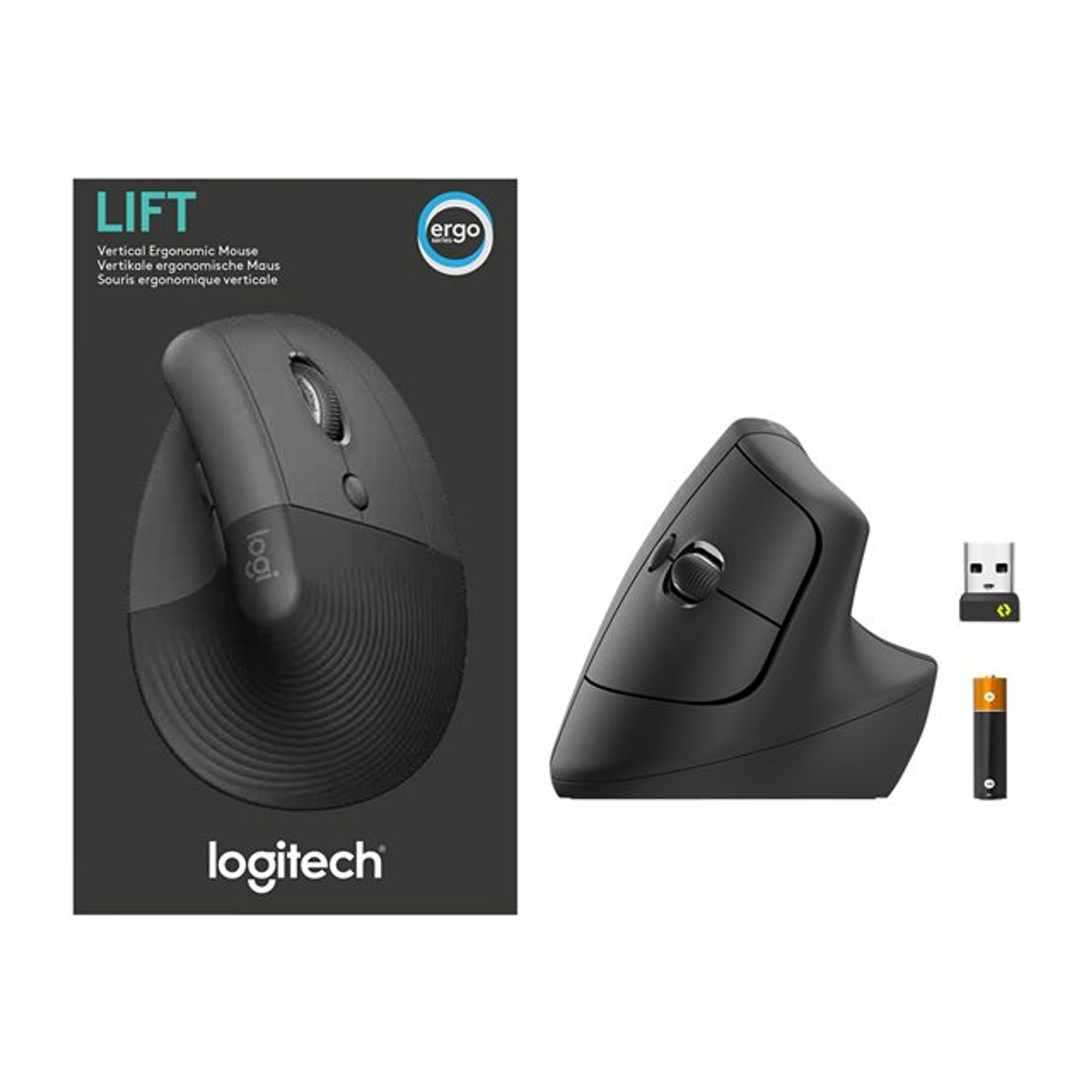 Logitech Lift Vertical Ergonomic Mouse Ergonómico Inalámbrico Color Negro