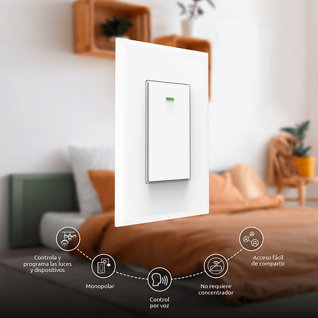 Nexxt Solutions Interruptor inteligente Monopolar con Conexión Wi-Fi