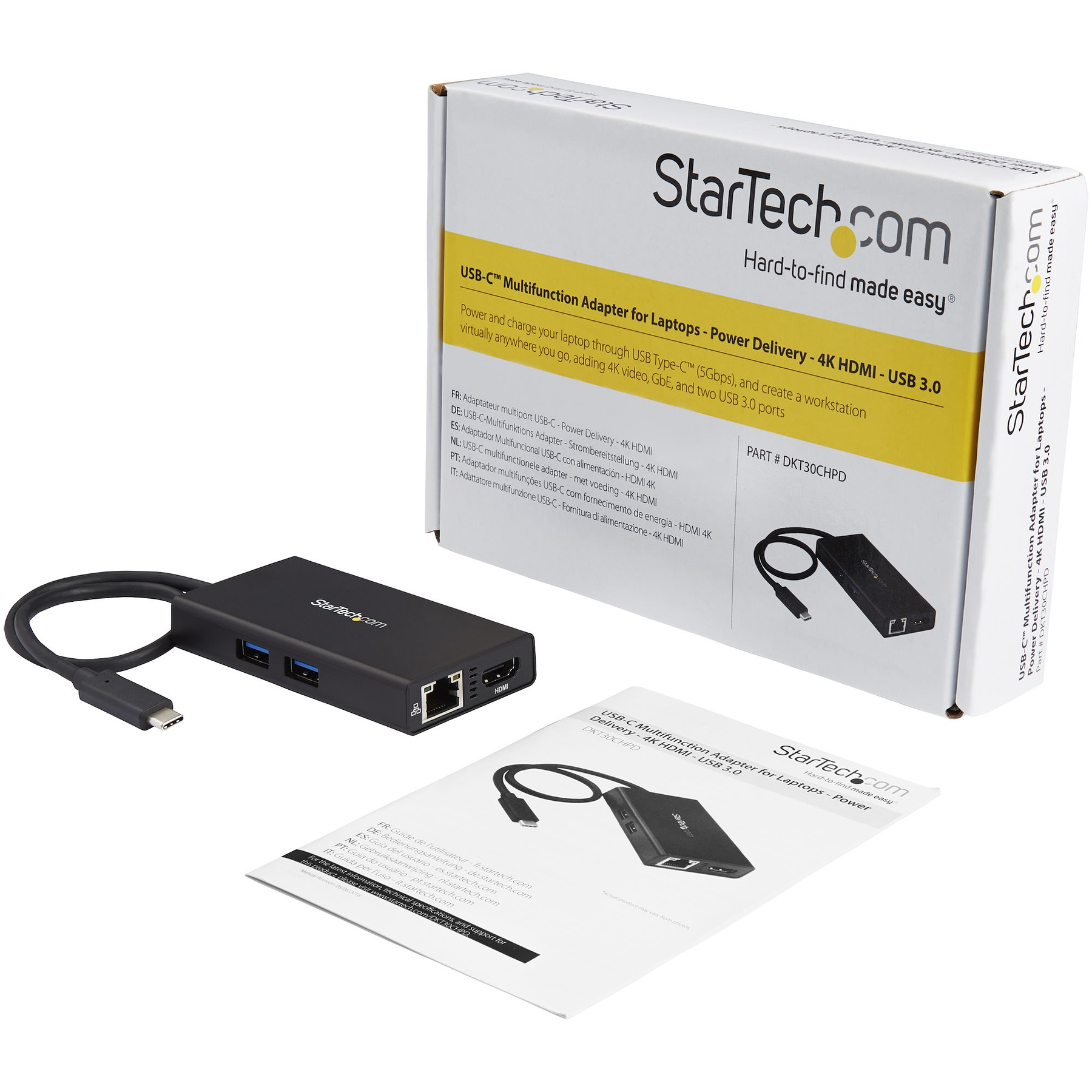 StarTech Adaptador Multipuertos USB-C con HDMI de 4K- 2x Puertos USB-A