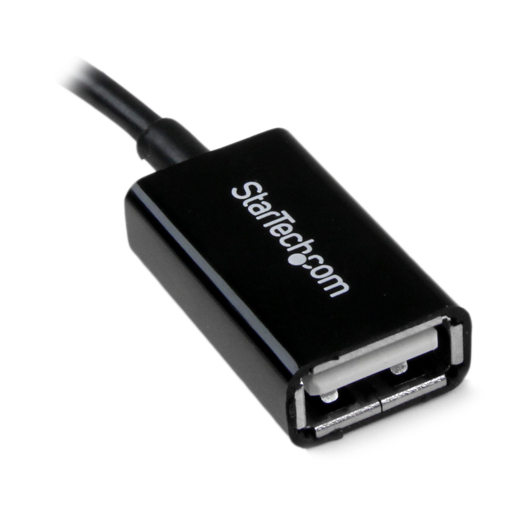 StarTech Cable Adaptador de 12cm Micro USB Macho a USB A Hembra OTG para Tablets Smartphones Negro