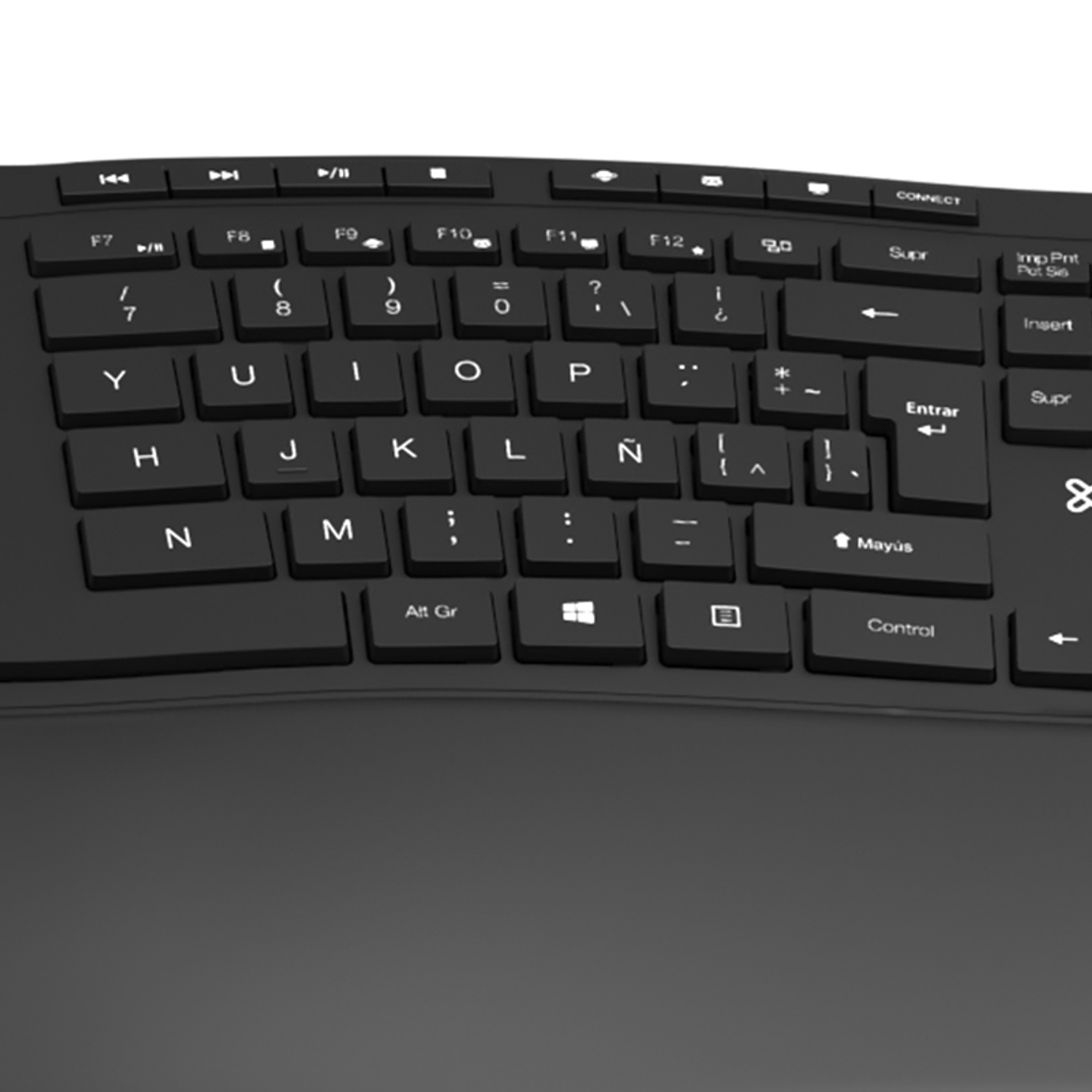 Klip Xtreme Teclado En Español Wireless 2.4 GHz All black Ergonomic 3