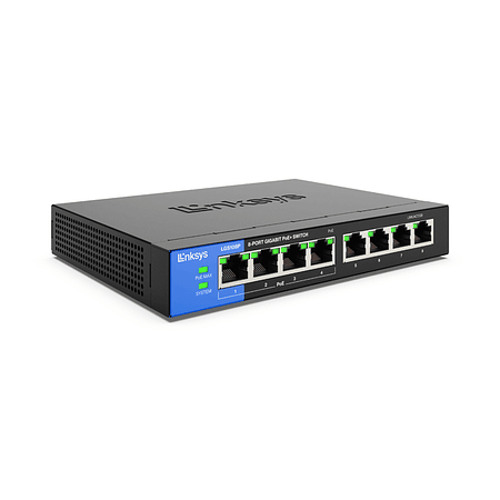 Linksys LGS108P Switch Gigabit PoE+ de Escritorio Empresarial de 8 Puertos 