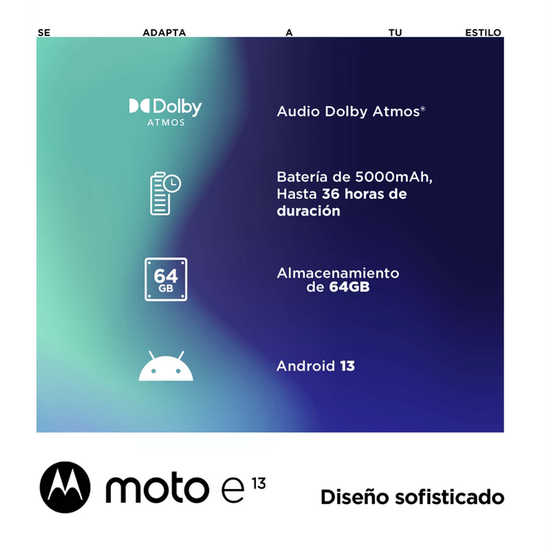 Motorola Moto E13 Celular de 6.5 Pulgadas Color Blanco