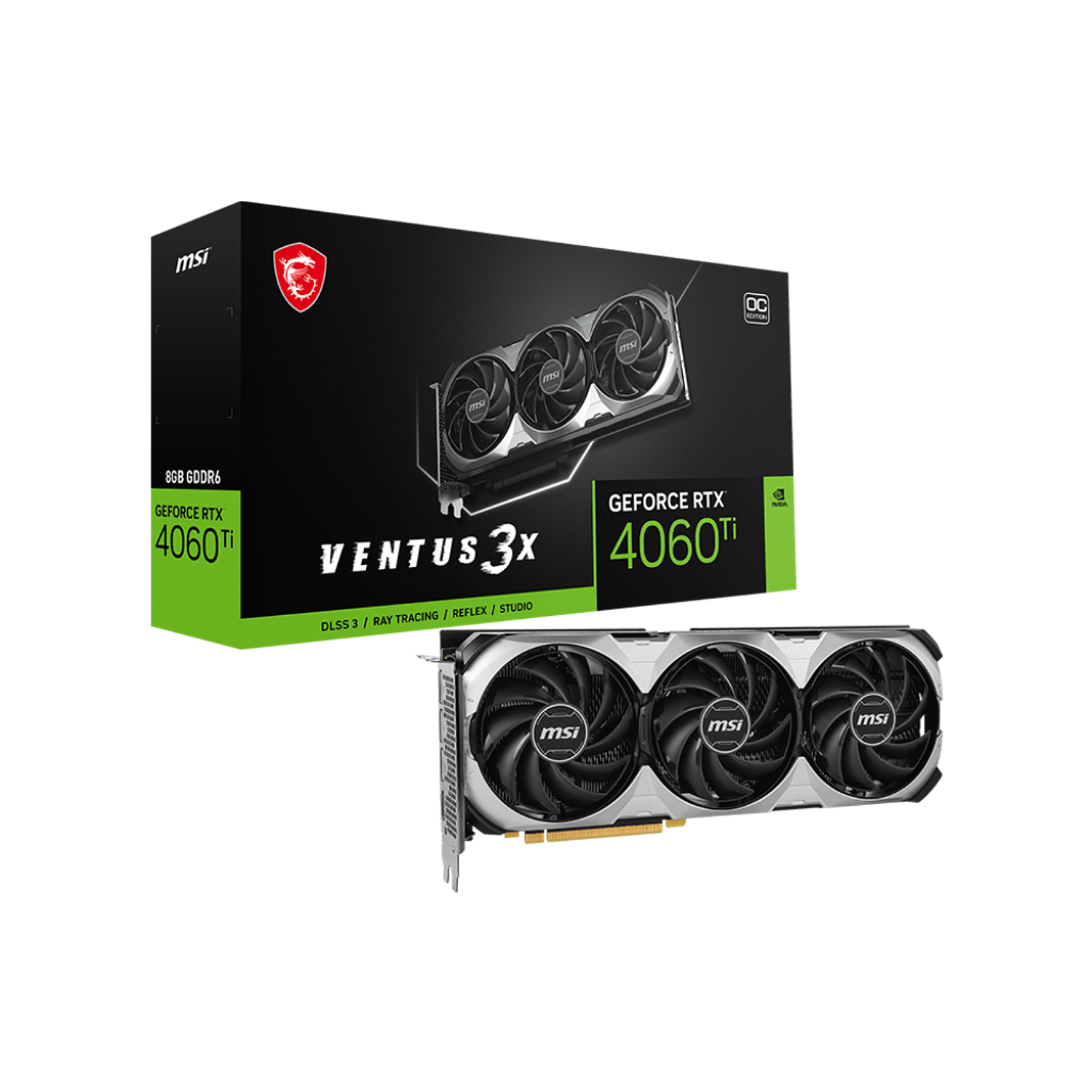 MSI GeForce RTX 4060 Ti VENTUS 3X 8G OC Tarjeta gráfica  1