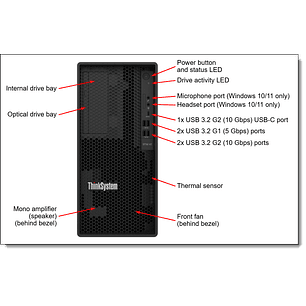 Lenovo ThinkSystem ST50 V2 Servidor Torre Intel Xeon E E-2324G