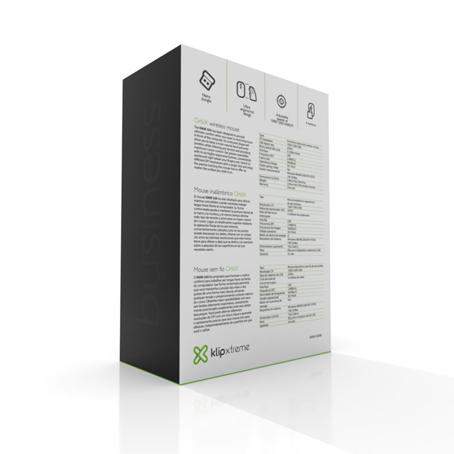  Klip Xtreme Orbix, Mouse Ergonomic, 1600dpi, Dongle USB, Negro 7